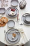 Hermia Juego de Cena de Porcelana de 24 Piezas Gris